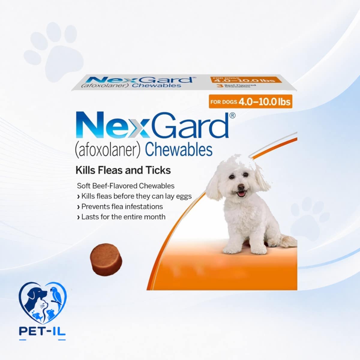 NexGard טבליות לעיסה - טיפול בפרעושים וקרציות לכלבים