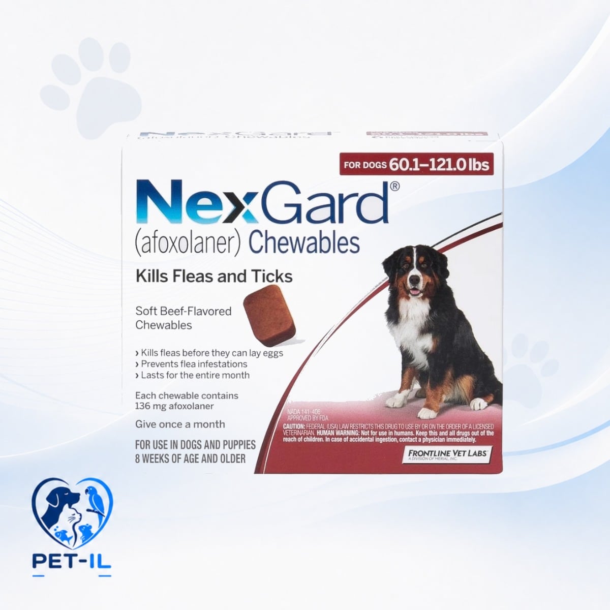 NexGard טבליות לעיסה - טיפול בפרעושים וקרציות לכלבים