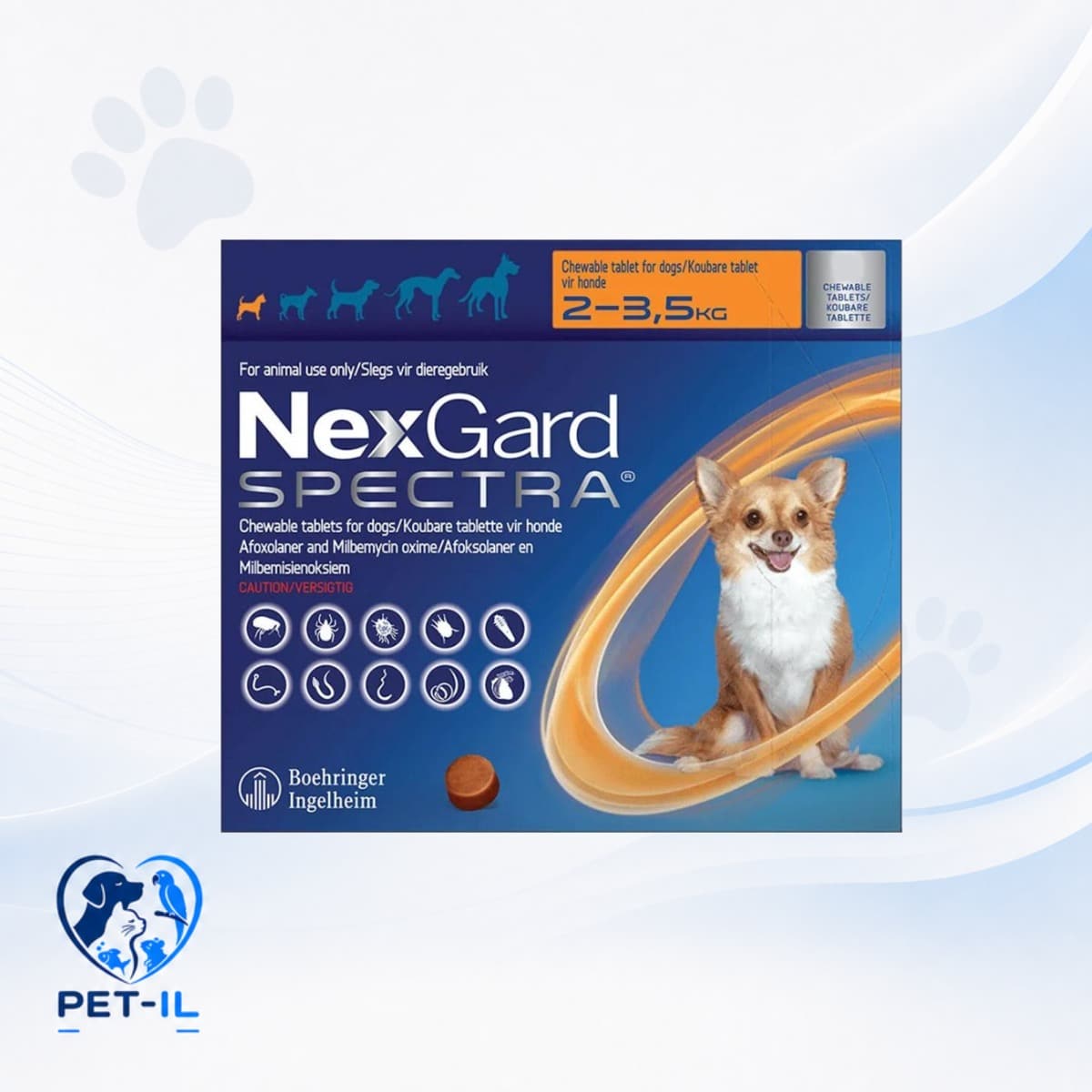 NexGard SPECTRA טבליות לעיסה - טיפול בפרעושים וקרציות לכלבים
