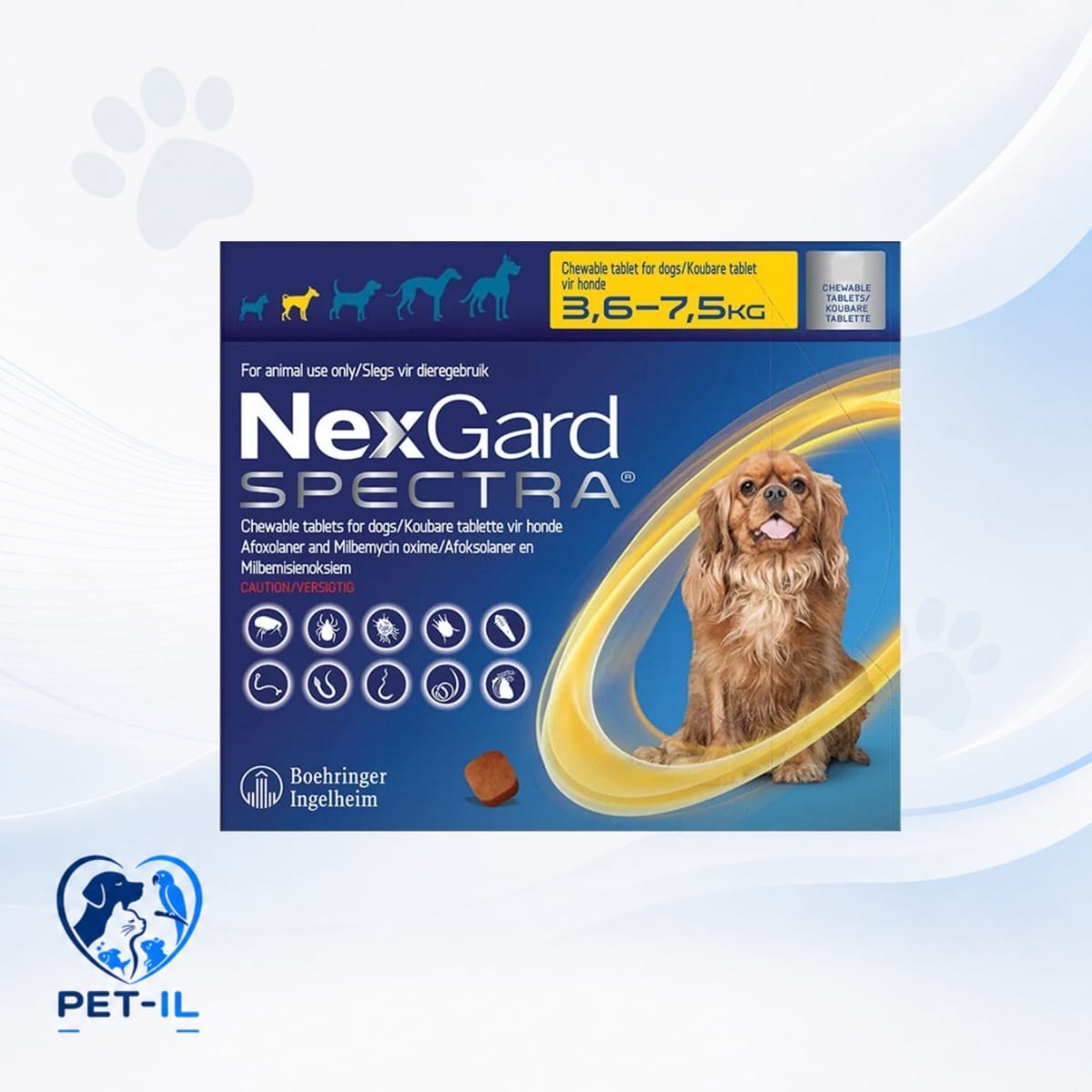 NexGard SPECTRA טבליות לעיסה - טיפול בפרעושים וקרציות לכלבים