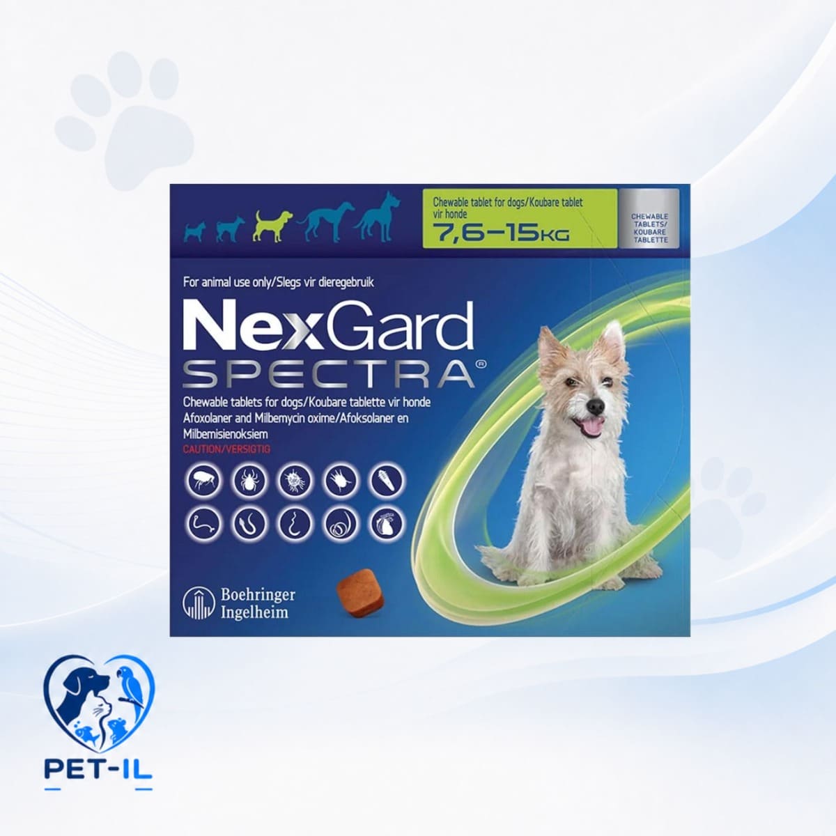 NexGard SPECTRA טבליות לעיסה - טיפול בפרעושים וקרציות לכלבים