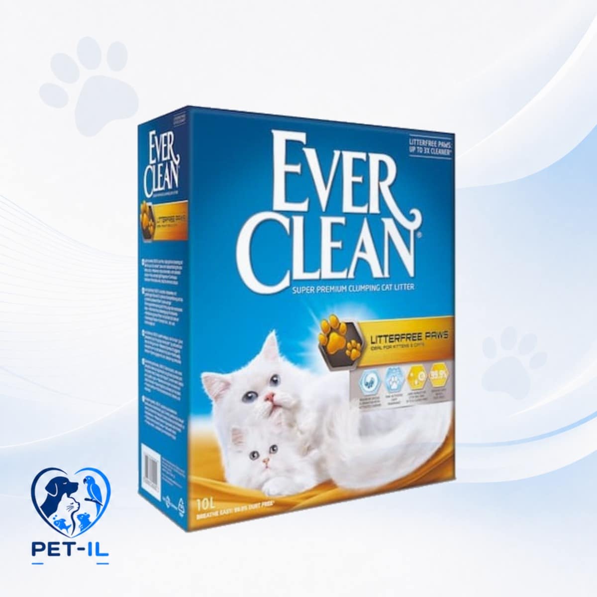 EVER CLEAN חול מתגבש עם פיזור מופחת ליטר פרי פאוס - חול לחתולים