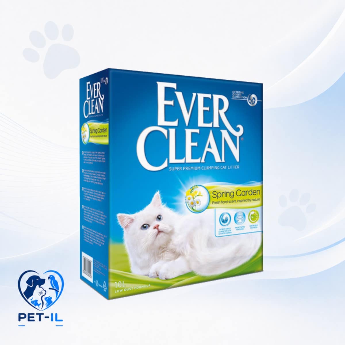 EVER CLEAN היגיינה מוגברת בניחוח גן אביב – חול מתגבש - חול לחתולים
